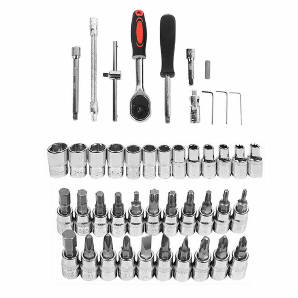 46PCS Metric Socket Set Ratchet Torx Wrench Kit