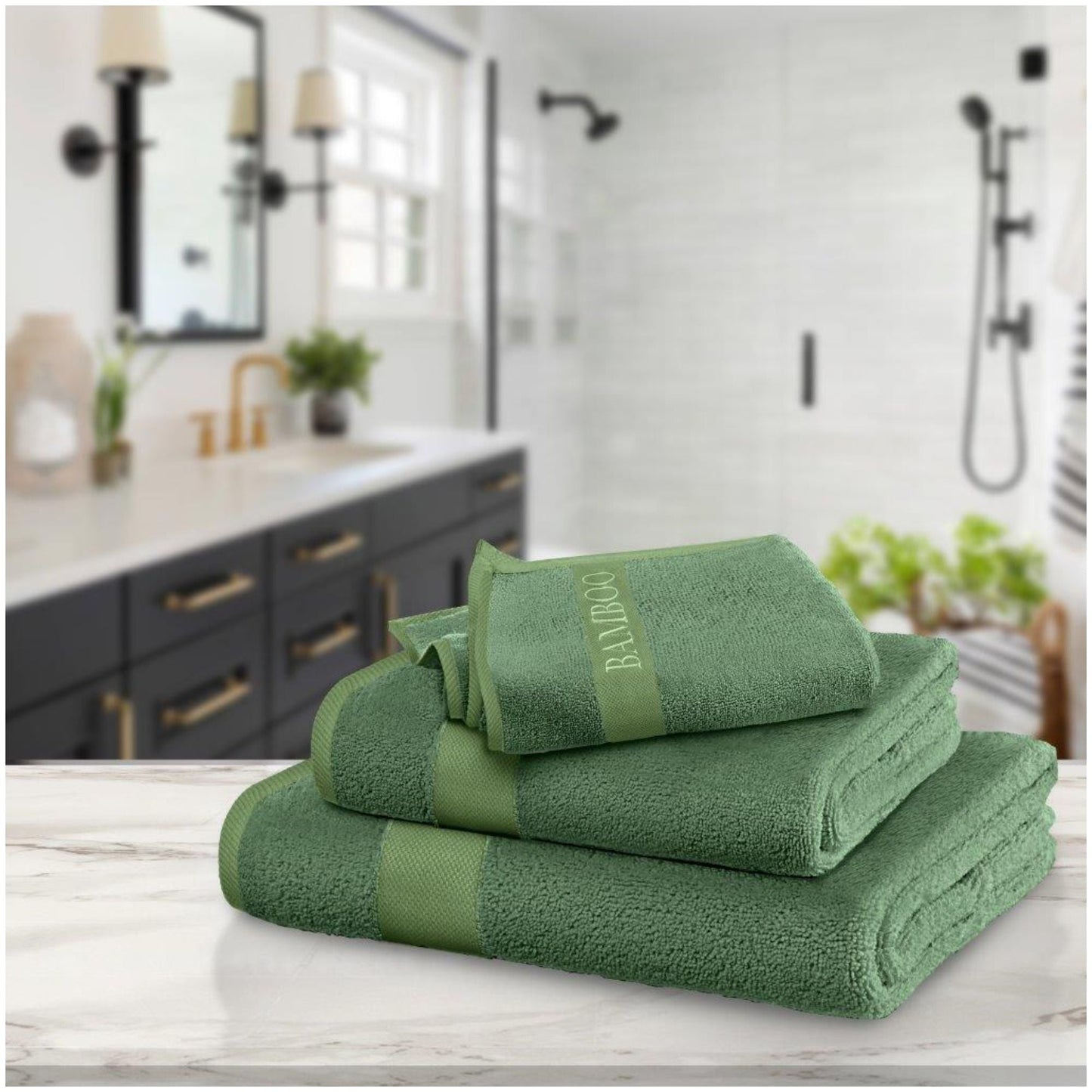 2x Bamboo Bath Towels