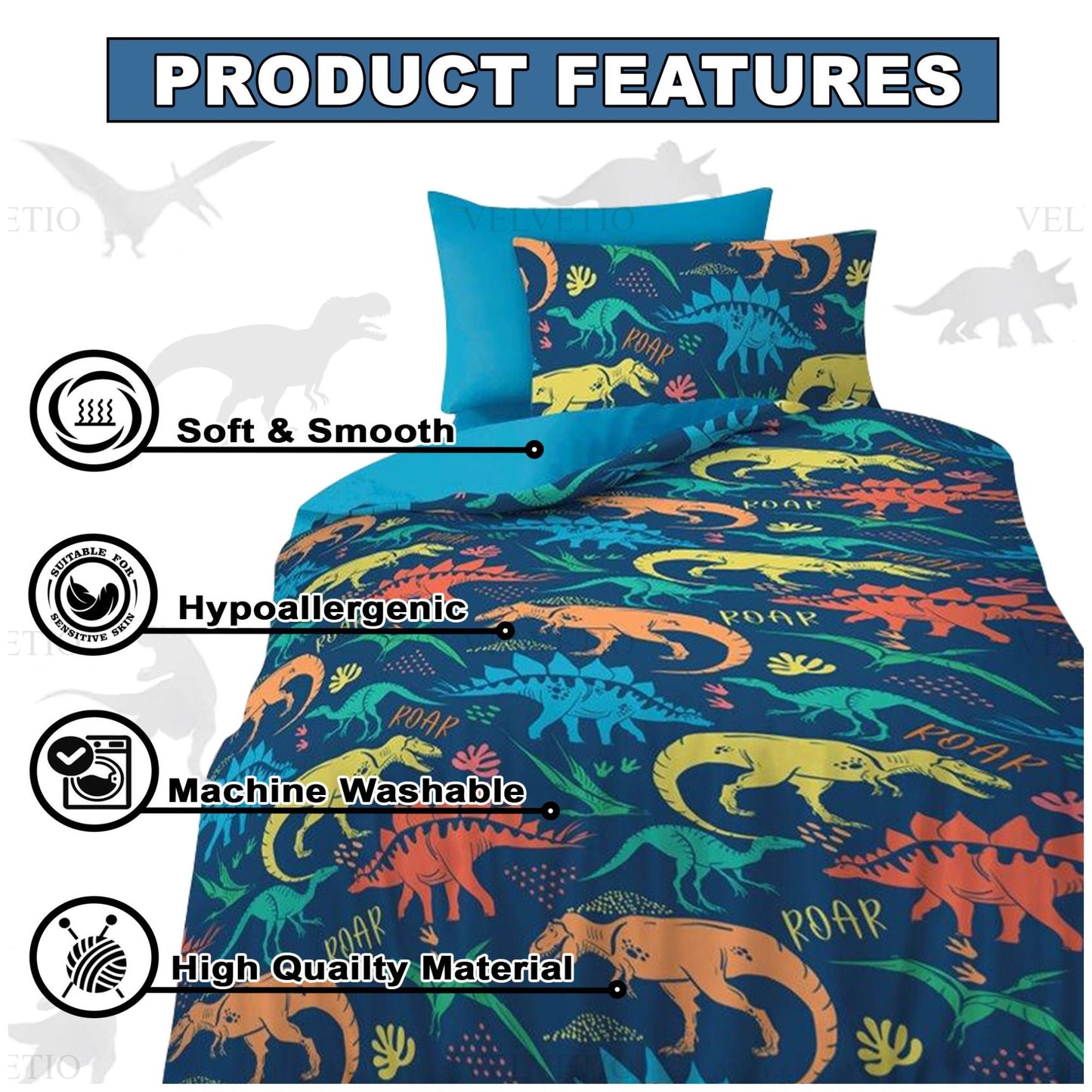 Dino Roar Single Duvet Set