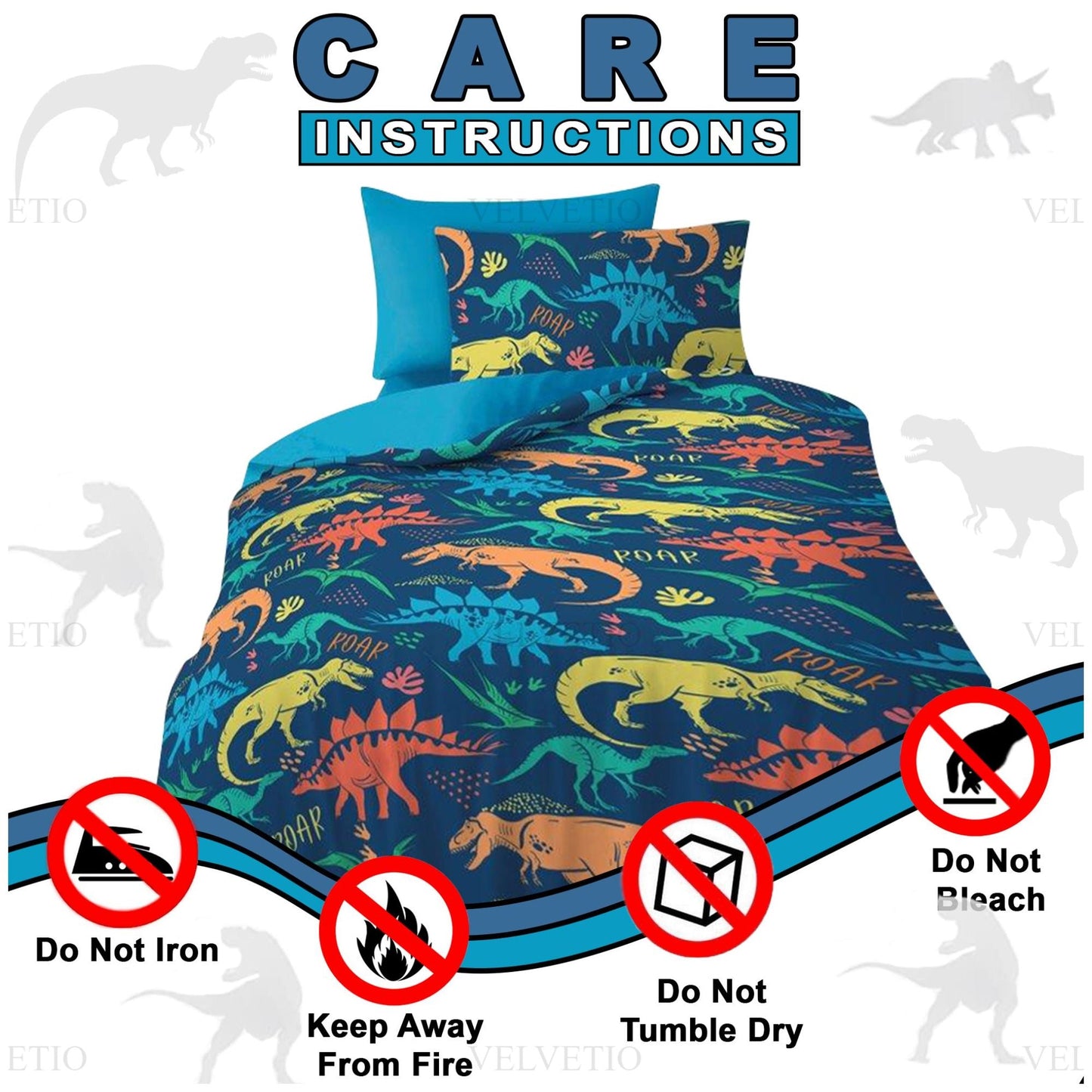 Dino Roar Single Duvet Set