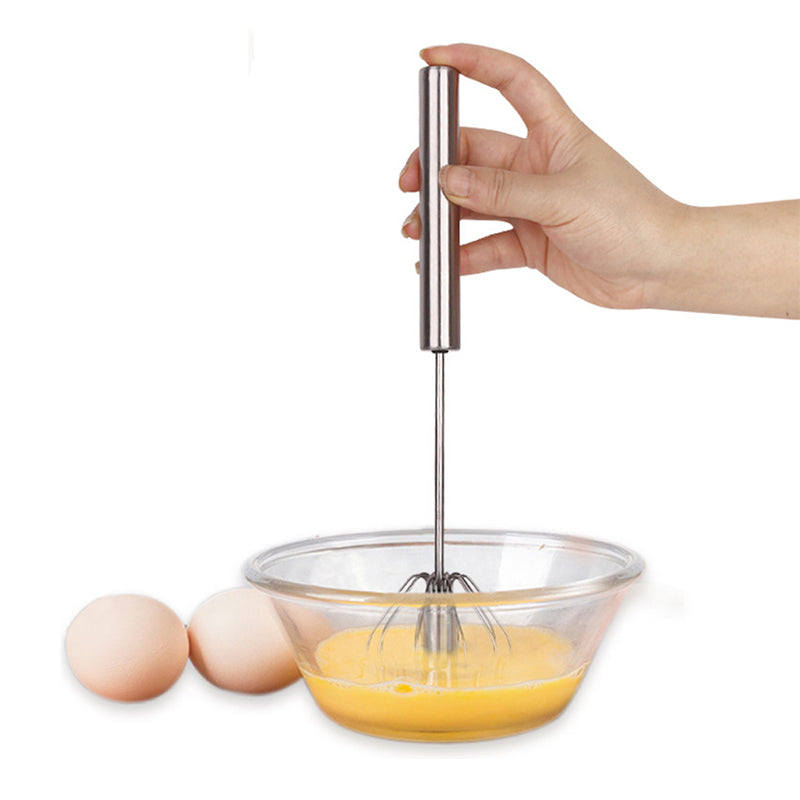 Metal Hand Press Egg Whisk Beater 2 pack