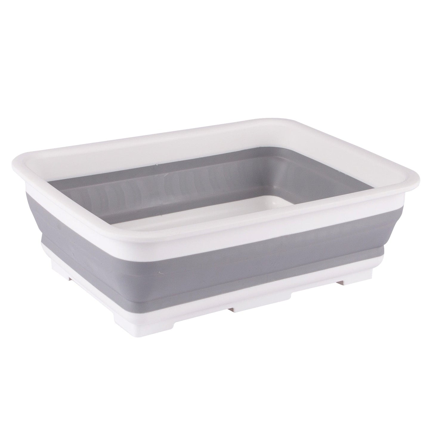 White/Grey 7L Plastic Collapsible Washing Up Bowl