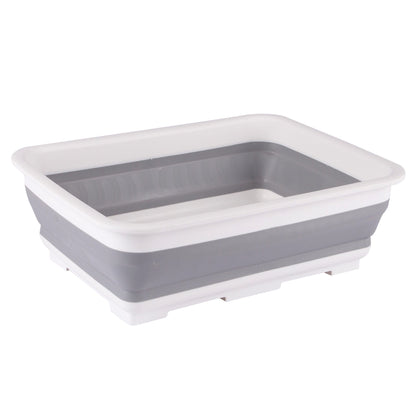 White/Grey 7L Plastic Collapsible Washing Up Bowl