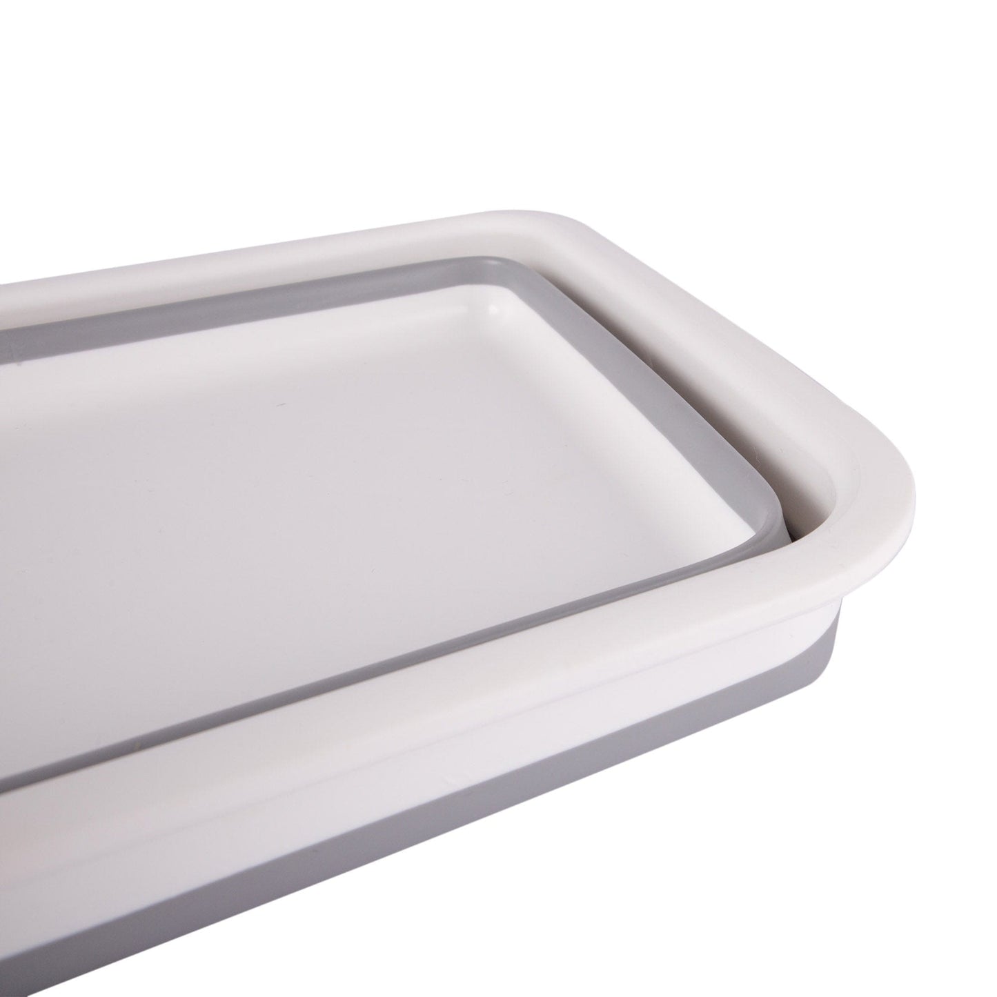 White/Grey 7L Plastic Collapsible Washing Up Bowl
