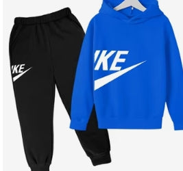Kids IKE Hoodie and Pants Set Black/Blue