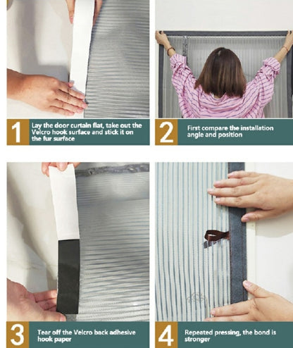 Insect Fly Mesh Door Curtain - Grey,