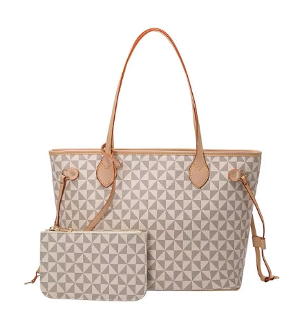 New Vintage Leather Tote Bag with Purse