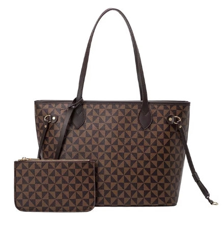 New Vintage Leather Tote Bag with Purse
