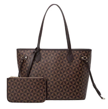 New Vintage Leather Tote Bag with Purse