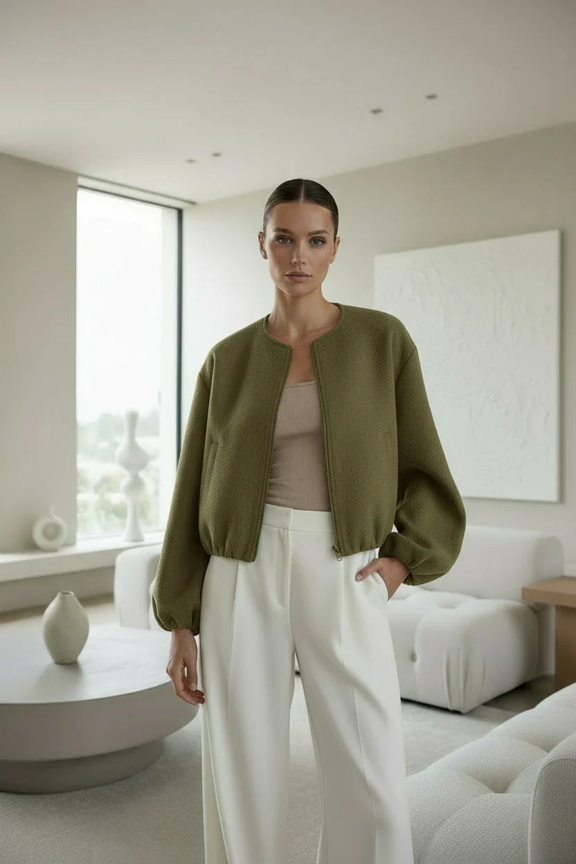 Stylish Zip Up Bomber Jacket