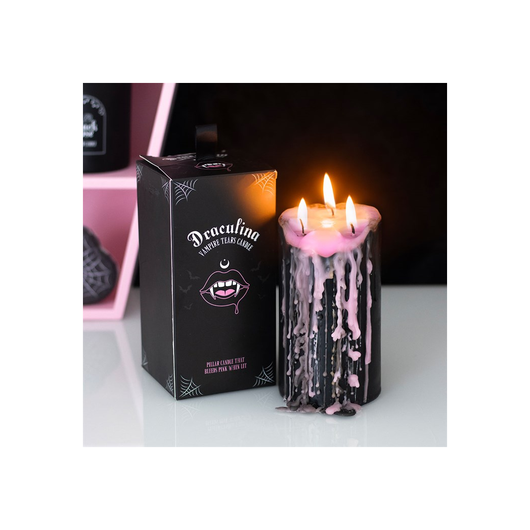Large Pink Vampire Tears Pillar Candle