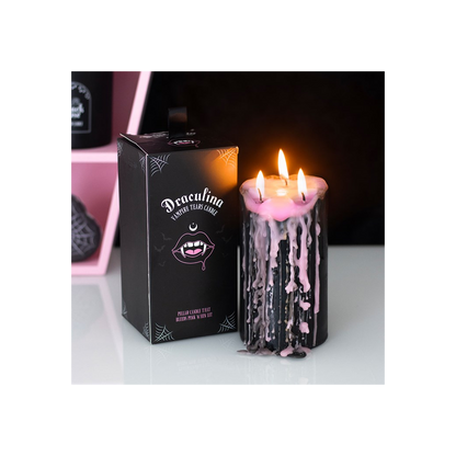 Large Pink Vampire Tears Pillar Candle