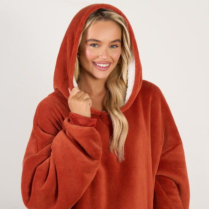 Supersoft Hoodie Blanket, Adults - Rust Orange