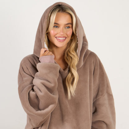 Supersoft Hoodie Blanket, Adults - Mink Brown