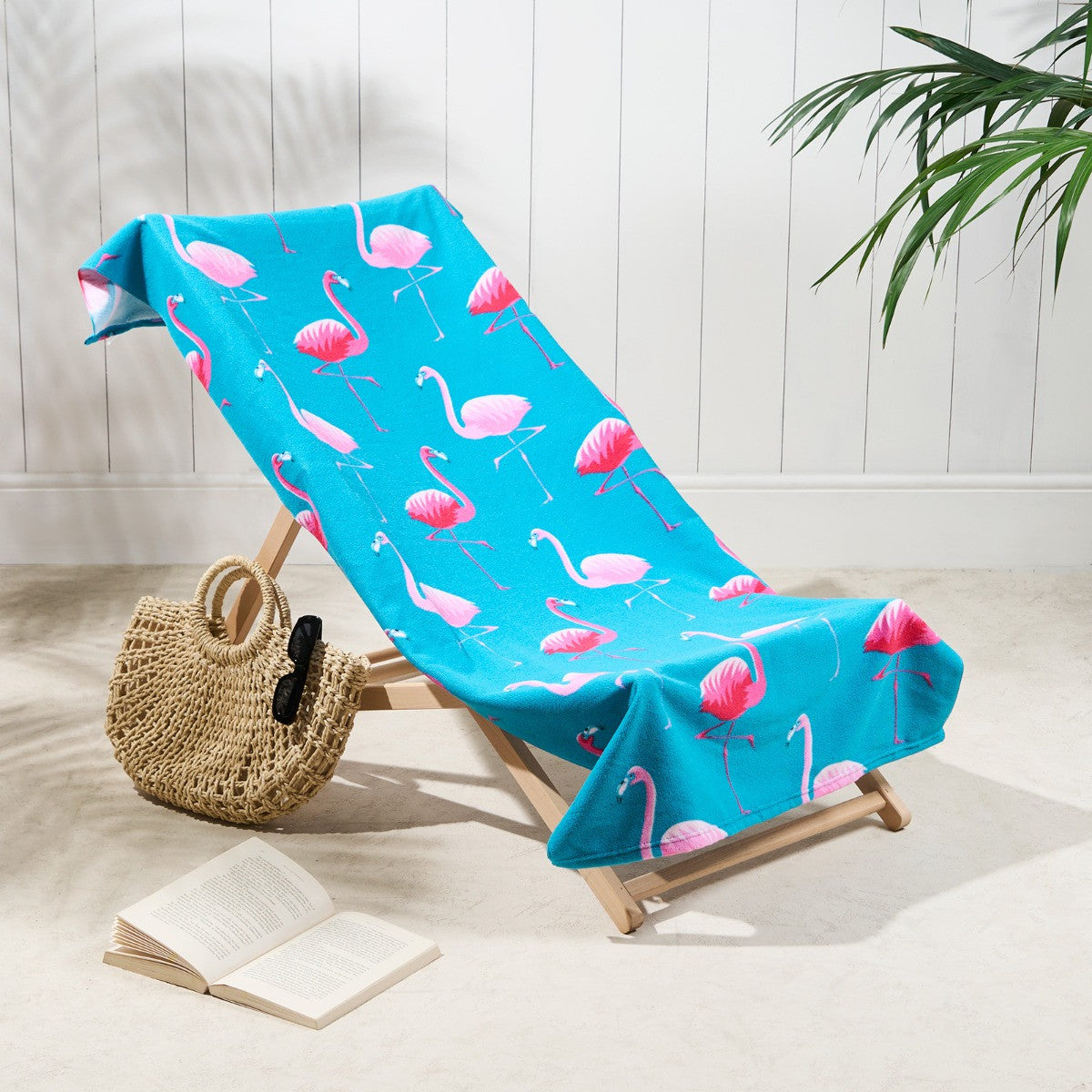 Flamingo Print Beach Towel