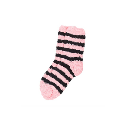 Pink and Black Striped Socks in Coffin Gift Box