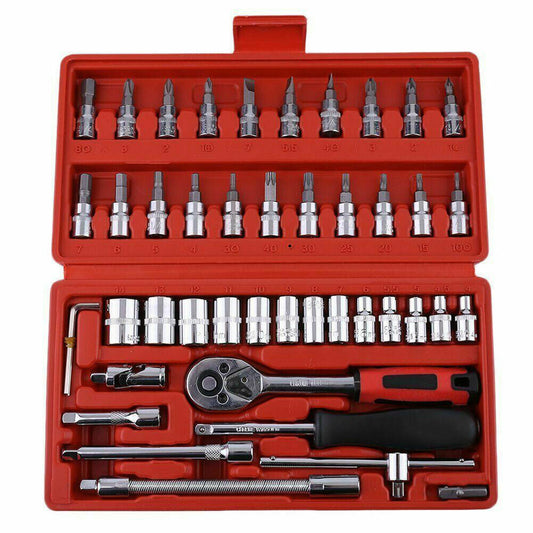 46PCS Metric Socket Set Ratchet Torx Wrench Kit
