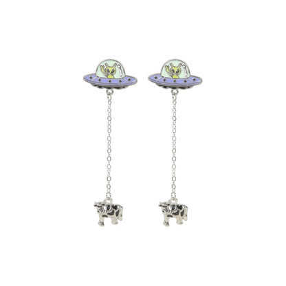 Glow in the Dark Alien Abduction Dangle Earrings