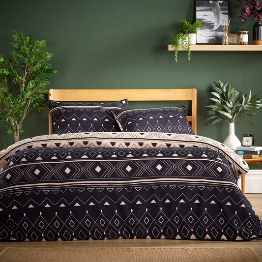 Oslo Black Super Soft Duvet Cover Set with Pillowcases