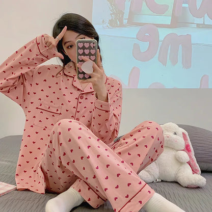 Purple Heart Sweet Style Sleepwear