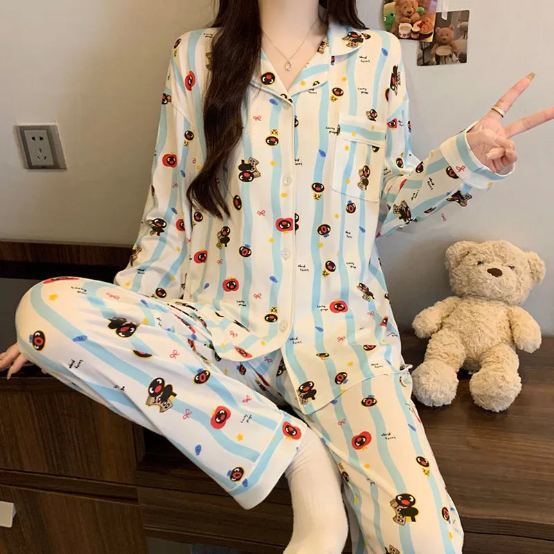 Purple Heart Sweet Style Sleepwear
