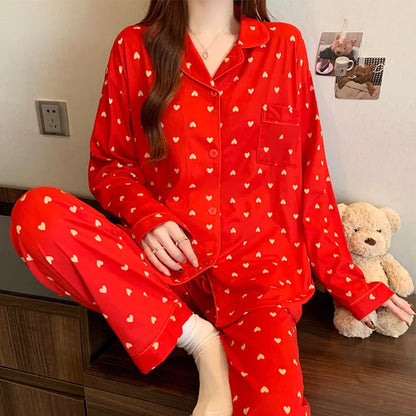 Purple Heart Sweet Style Sleepwear
