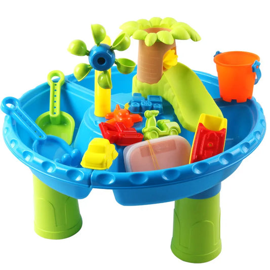 Large Round Beach Sand Water Play Table Children's Toy Digging Tool Set Sandpit Aquatic Play Equipment Outdoor Fun