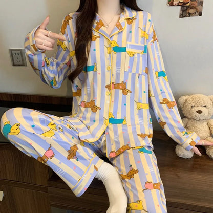 Purple Heart Sweet Style Sleepwear