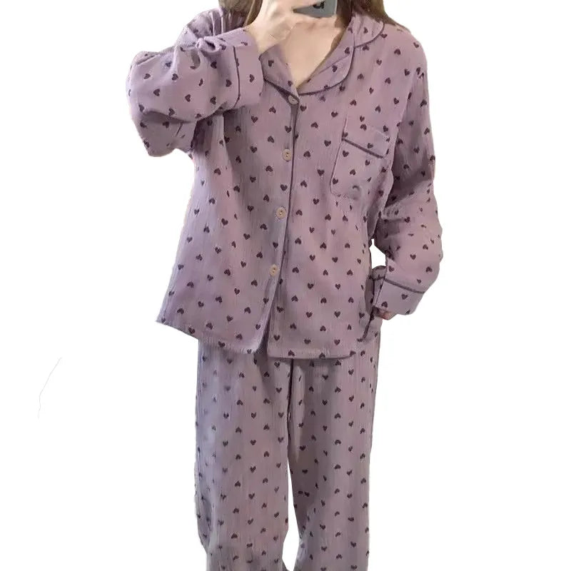 Purple Heart Sweet Style Sleepwear