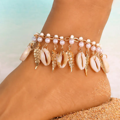 Elegant Ethnic Style Leaf Anklet