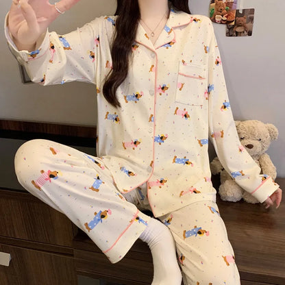 Purple Heart Sweet Style Sleepwear