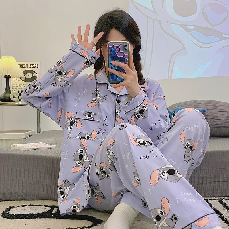 Purple Heart Sweet Style Sleepwear
