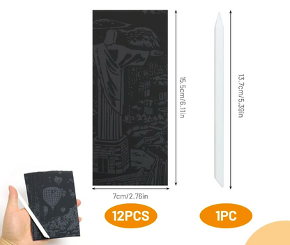 12pc Scratch Art for Adults