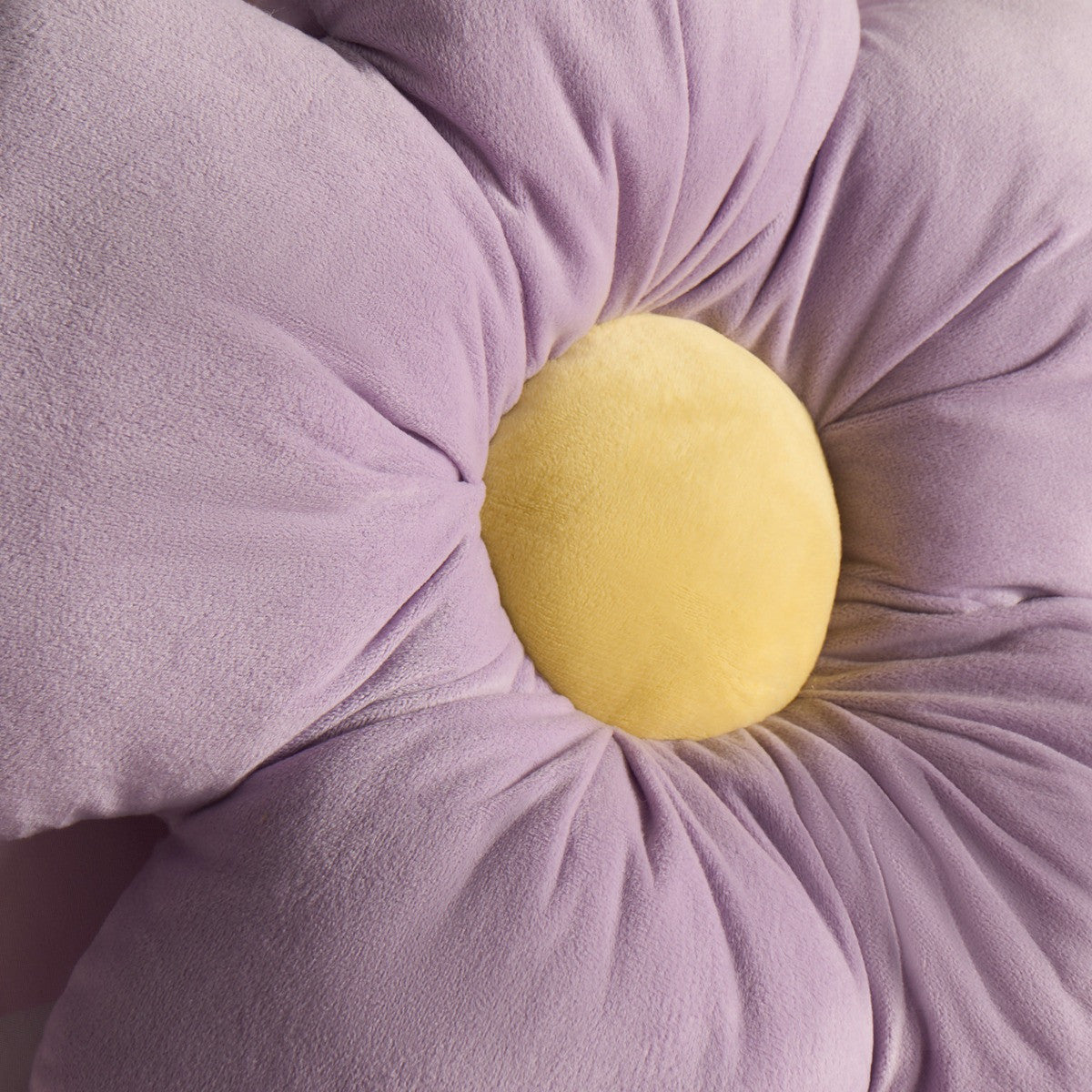 Flower Shaped Scatter Cushion - Purple/Yellow