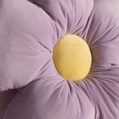 Flower Shaped Scatter Cushion - Purple/Yellow