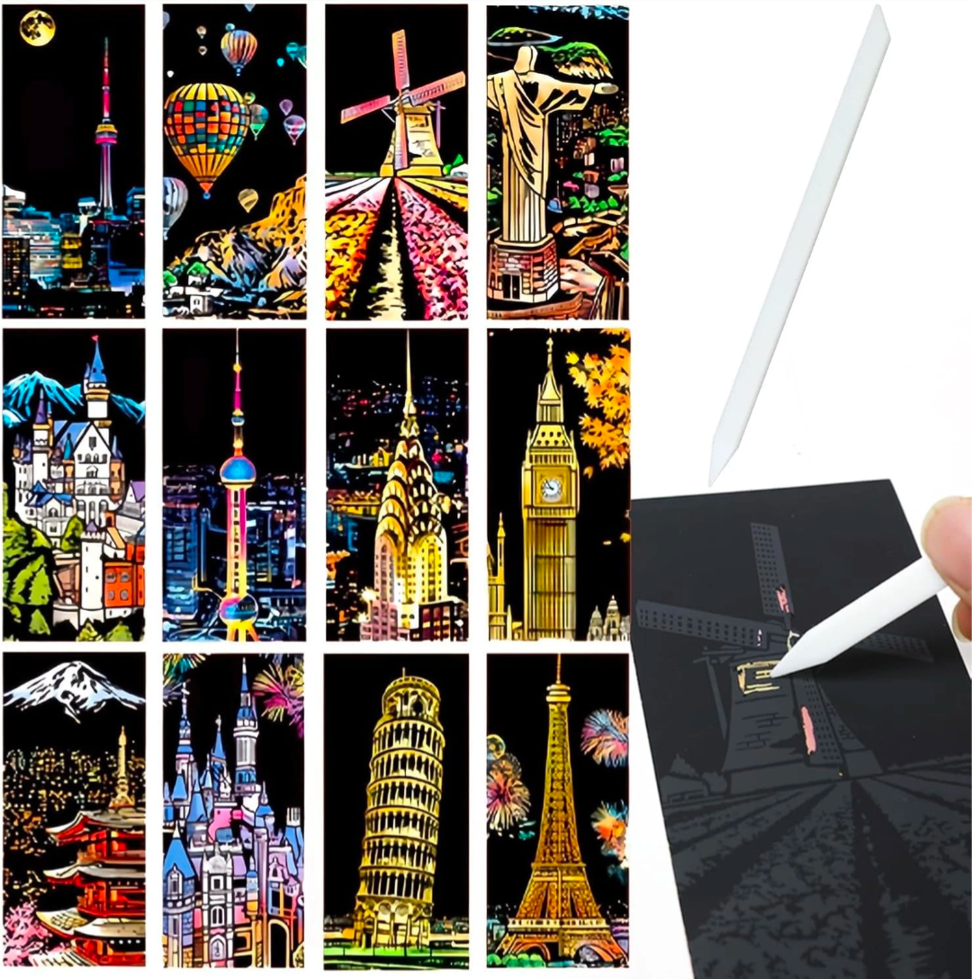 12pc Scratch Art for Adults