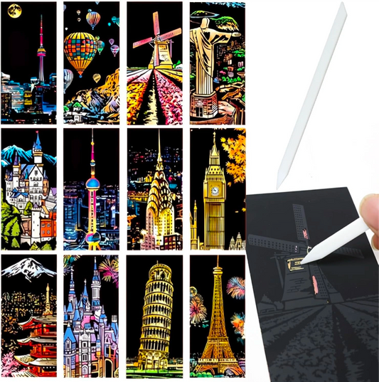 12pc Scratch Art for Adults