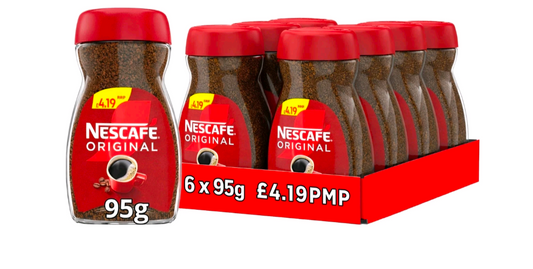 Nescafe Original Instant Coffee Jars 95g Pack of 6
