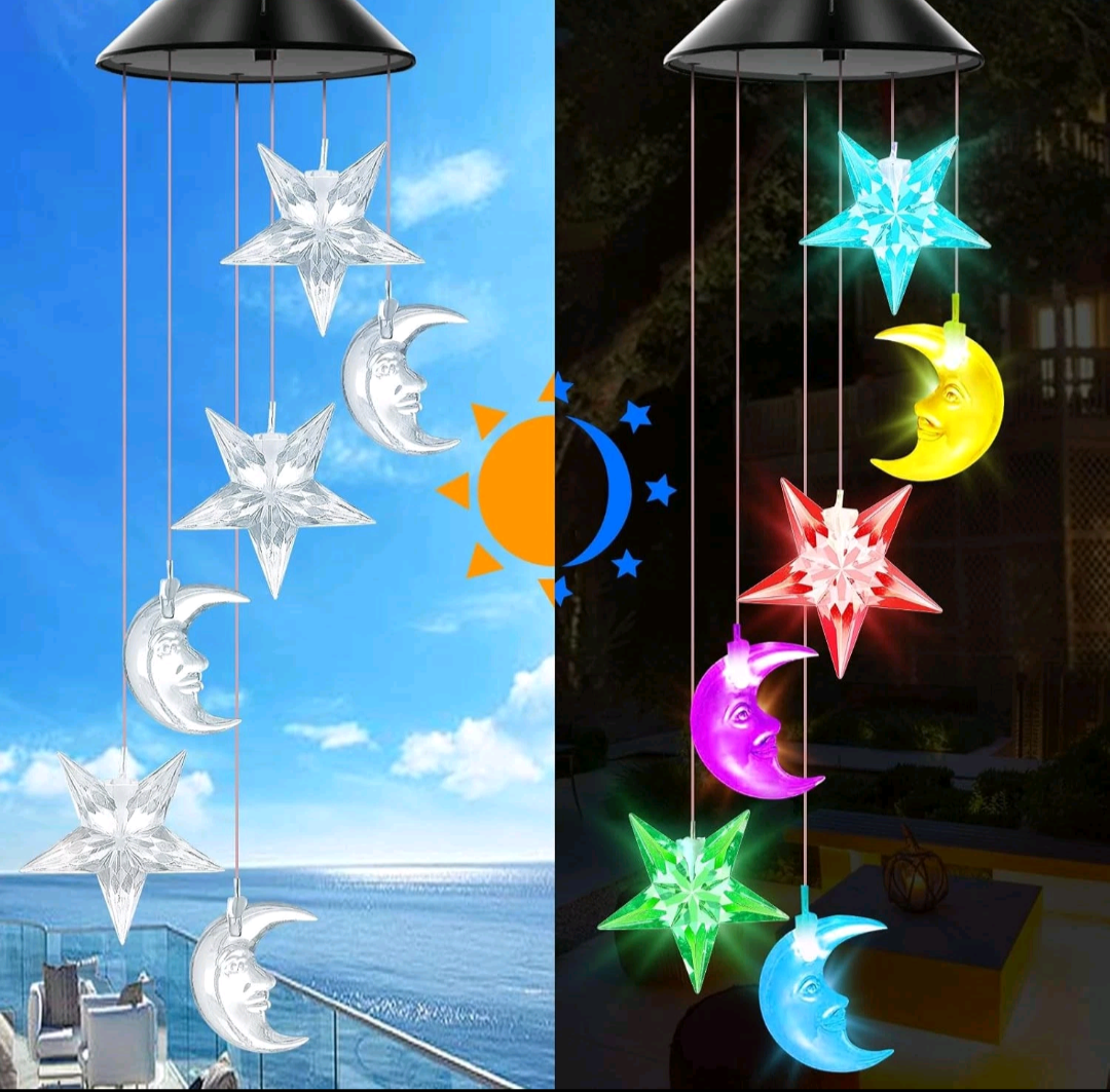 Colour Changing Hanging Sun and Moon Solar Lights