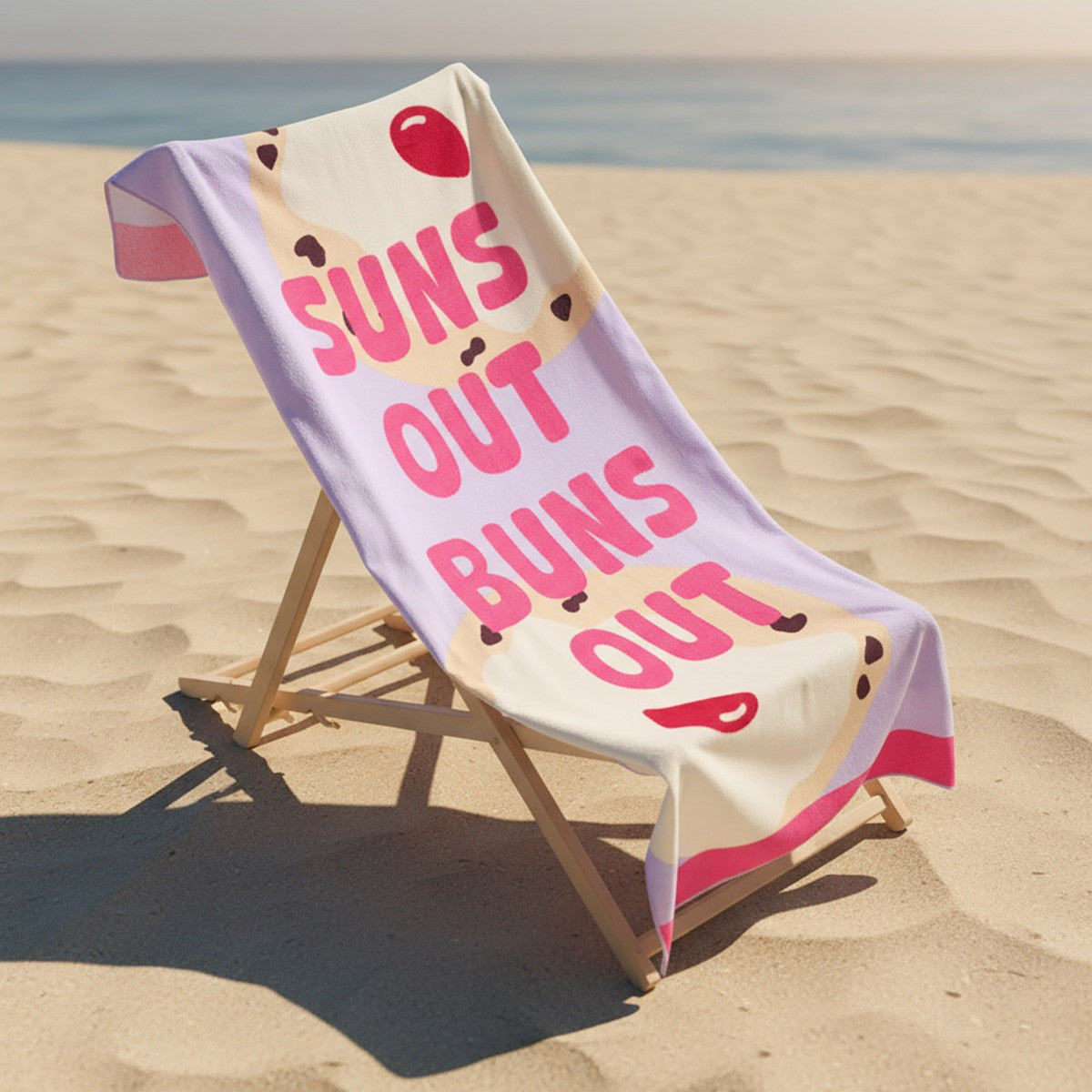 Suns Out Buns Out Beach Towel