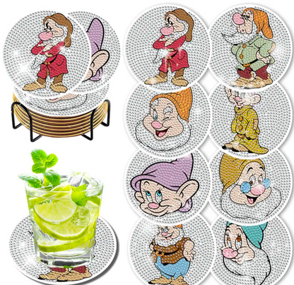 Seven Dwarfs Diamond Art Coaster Set