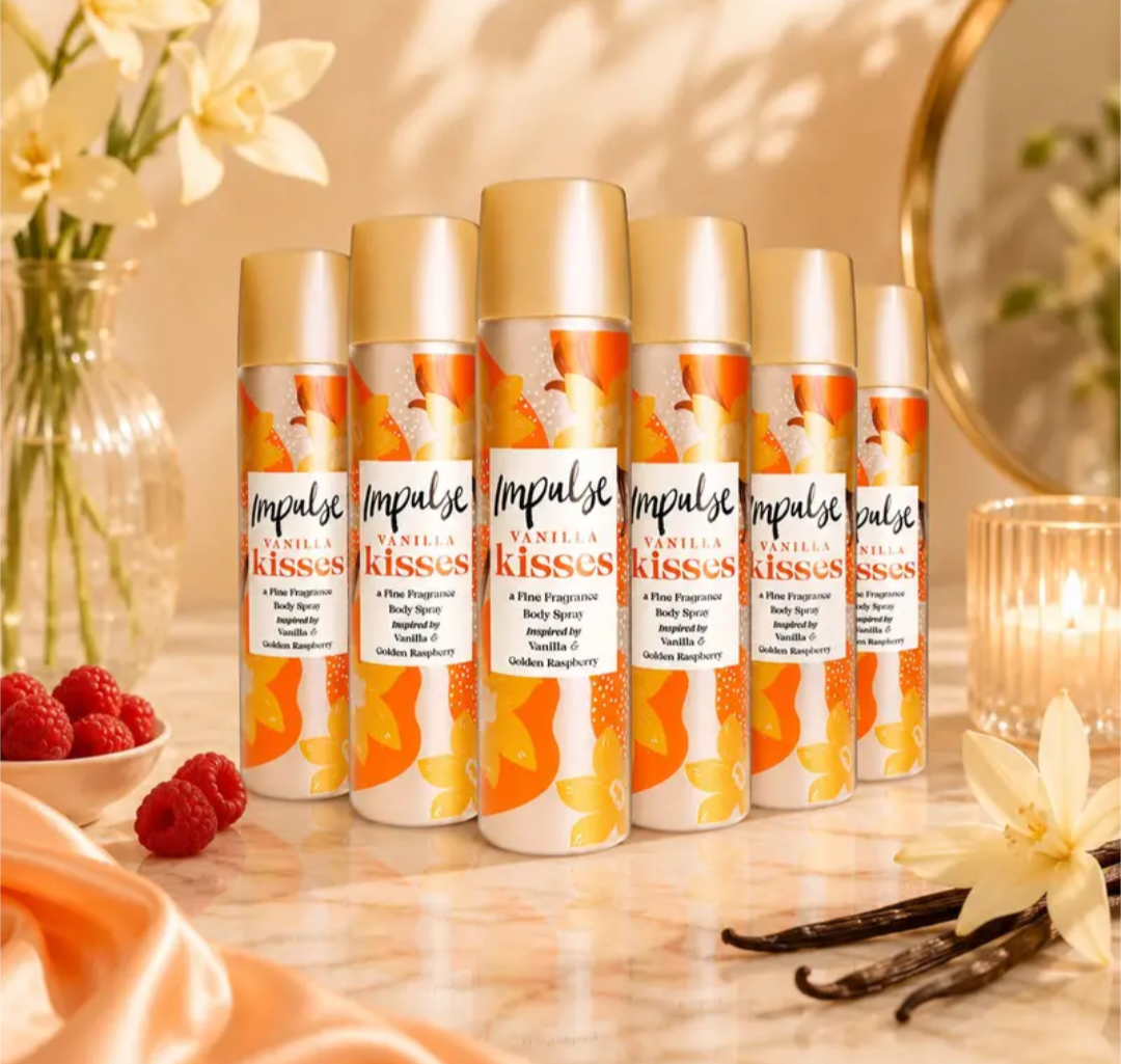 6 Pack Impulse Body Spray - Vanilla Kisses