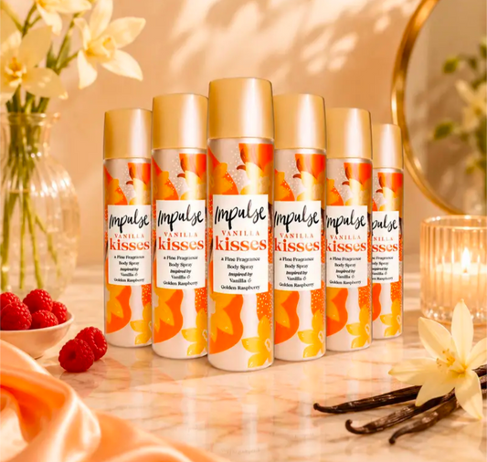 6 Pack Impulse Body Spray - Vanilla Kisses
