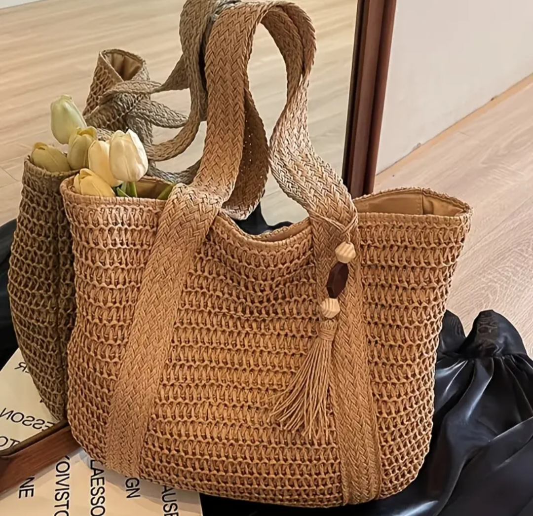 Large Capacity Woven Tote Bag