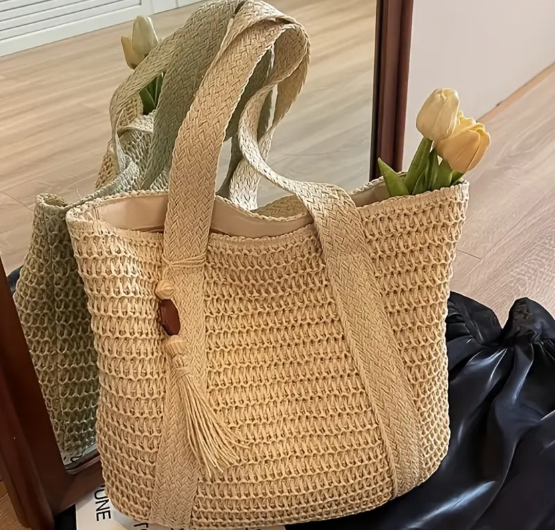 Large Capacity Woven Tote Bag