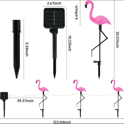 3pc Solar Flamingos