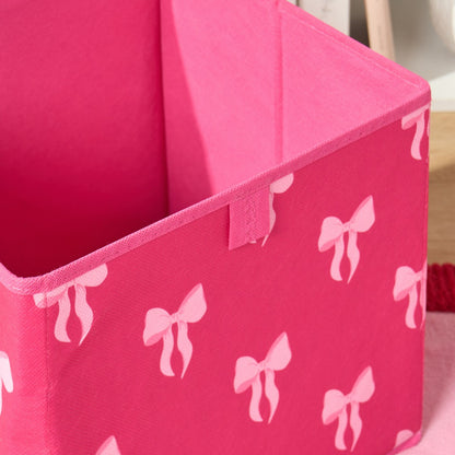 Bow Print Cube Storage Boxes - 2 Pack