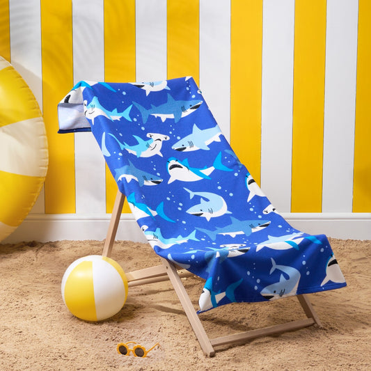 Shark Print Beach Towel