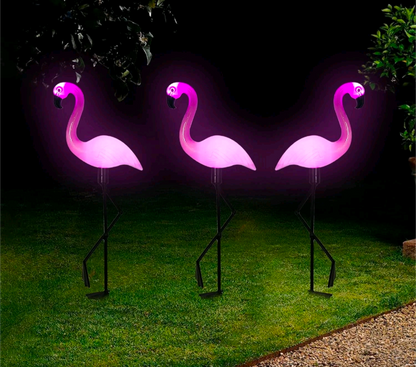 3pc Solar Flamingos