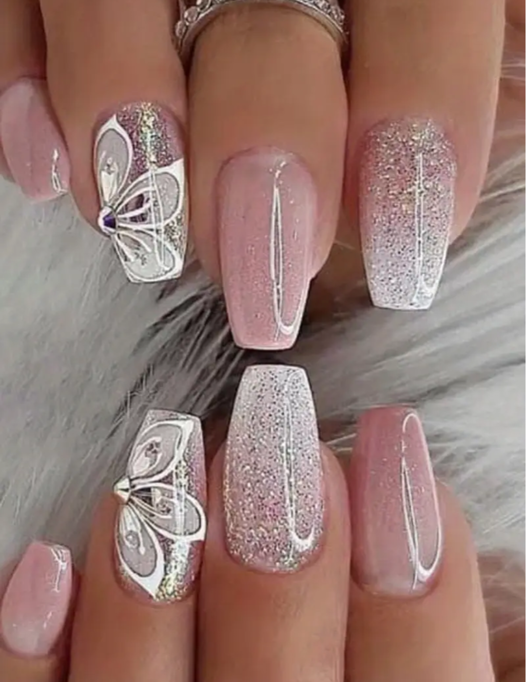 24pc Butterfly Press-On Nails